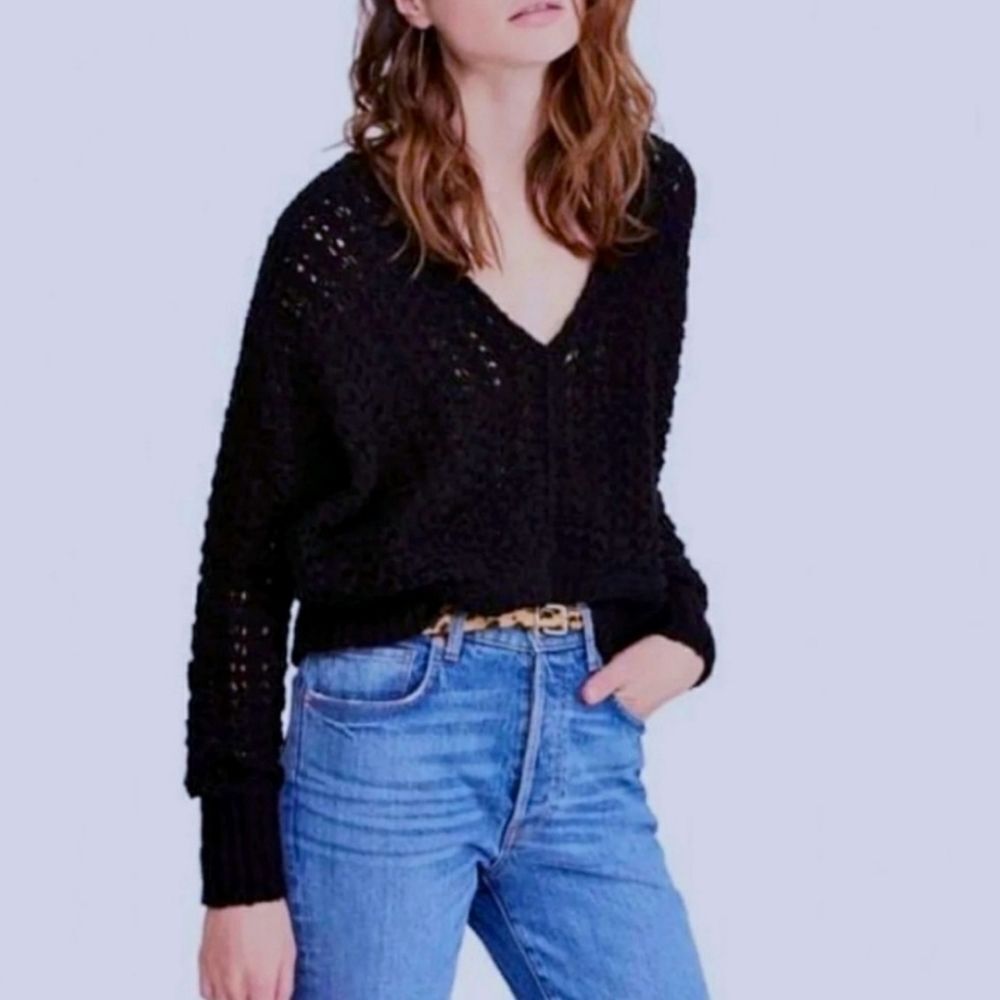 Free People Best Of You Crochet Sweayer Size M